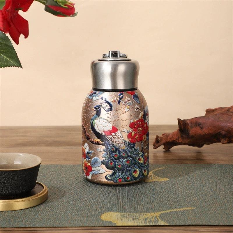 Mini 316 Stainless Steel Chubby Thermos Cup Handle 300ml Anti-Fall Modern Design Pocket Portable Vacuum