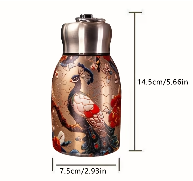 Mini 316 Stainless Steel Chubby Thermos Cup Handle 300ml Anti-Fall Modern Design Pocket Portable Vacuum