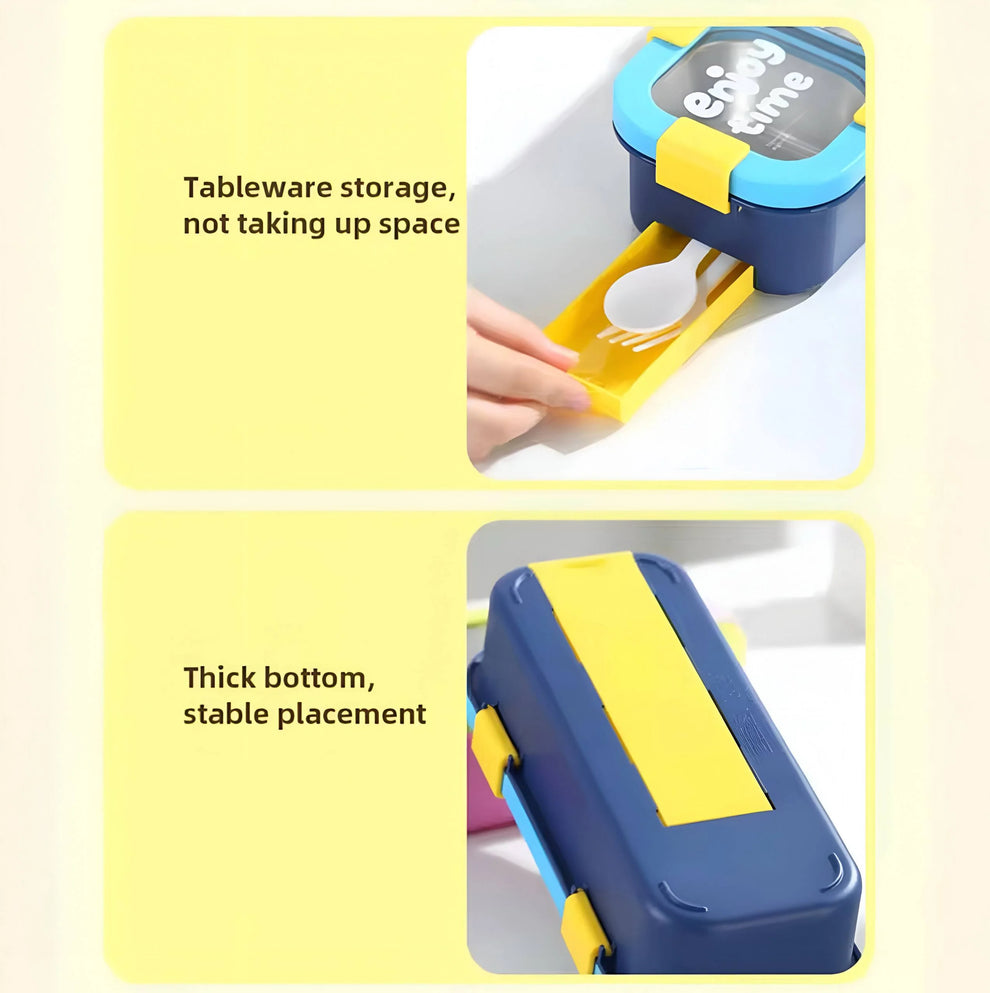 Twin Compartment Rectangular Insulated Bento Lunch Box