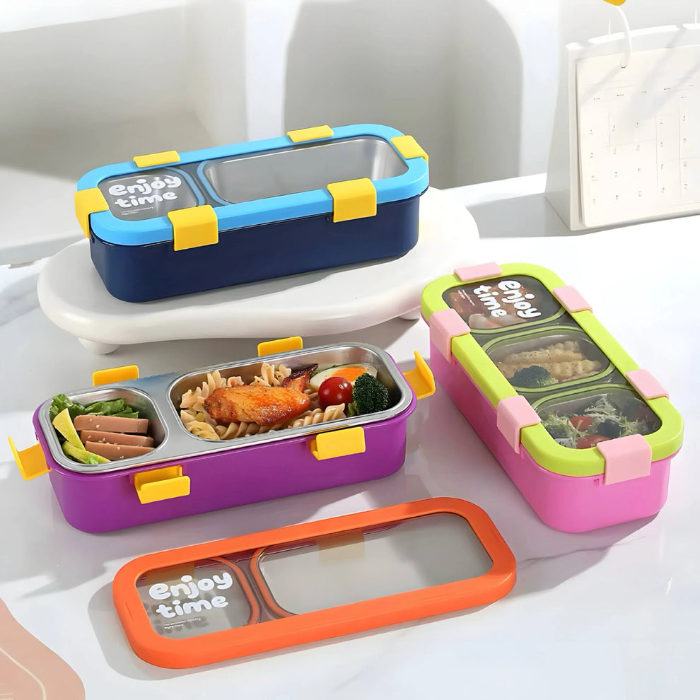 Twin Compartment Rectangular Insulated Bento Lunch Box