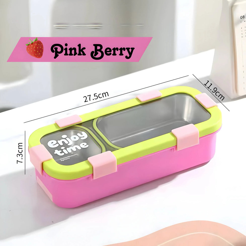 Twin Compartment Rectangular Insulated Bento Lunch Box