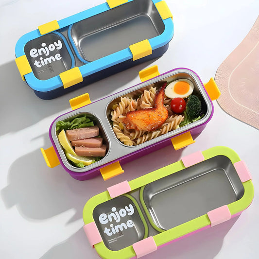 Twin Compartment Rectangular Insulated Bento Lunch Box