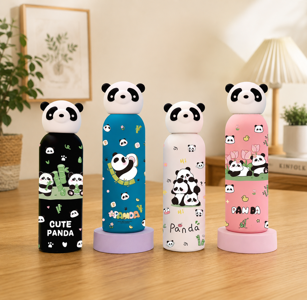 Stainless steel cute panda bottles